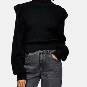 Wild Fable Black Ruffle Sweater